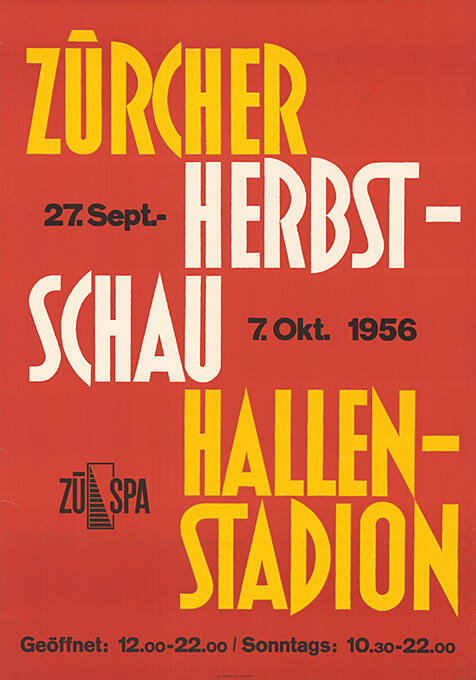 Zürcher Herbstschau, Hallenstadion Zürich