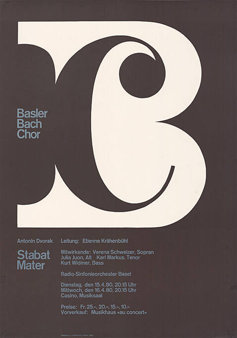 Stabat Mater, Antonin Dvorak, Basler Bach Chor, Casino Basel