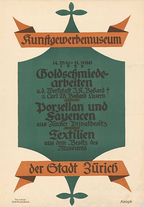 Goldschmiedearbeiten, Porzellan und Fayencen, Textilien, Kunstgewerbemuseum der Stadt Zürich