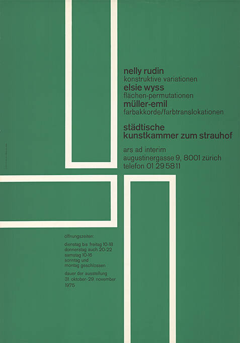 Nelly Rudin, Elsie Wyss, Müller-Emil, Städtische Kunstkammer zum Strauhof Zürich