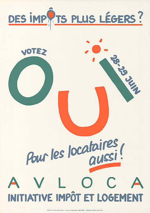 Des Impôts plus légeres? Votez Oui, pour les locataires aussi!