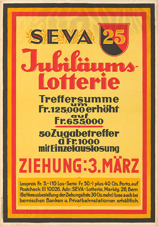 Seva 25, Jubiläumslotterie, Ziehung: 3. März