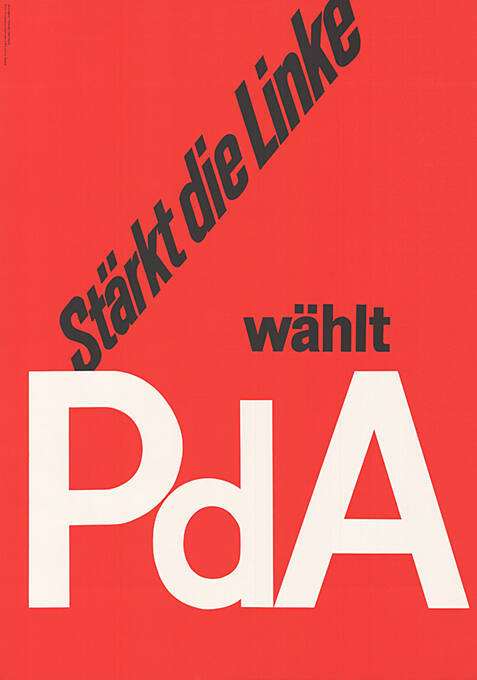 Stärkt die Linke, wählt PdA