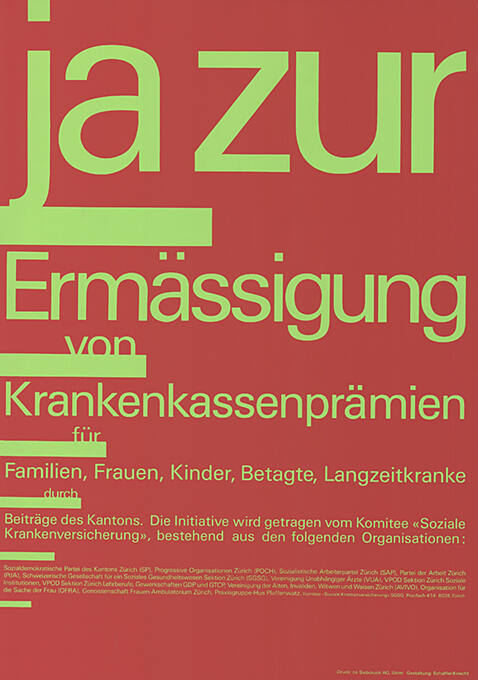 Ja zur Ermässigung von Krankenkassenprämien für Familien, Frauen. Kinder […]