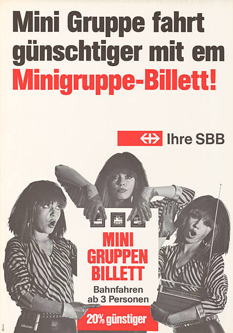 Mini Gruppe fahrt günschtiger mit em Minigruppe-Billett! Ihre SBB, Mini Gruppen Billet