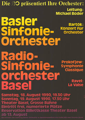 Basler Sinfonie-Orchester, Radio-Sinfonieorchester Basel, SBO, Theater Basel