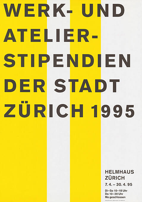 Werk- und Atelierstipendien der Stadt Zürich 1995, Helmhaus Zürich