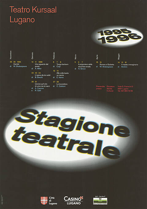 Stagione teatrale 1995–96, Teatro Kursaal, Lugano