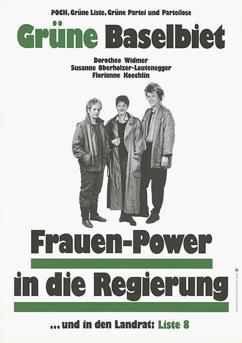 Grüne Baselbiet, Frauen-Power in die Regierung, …und in den Landrat: Liste 8