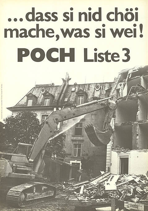 …dass si nid chöi mache, was sie wei! POCH Liste 3