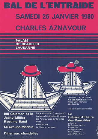 Bal de l’entraide, Charles Aznavour, Palais de Beaulieu, Lausanne