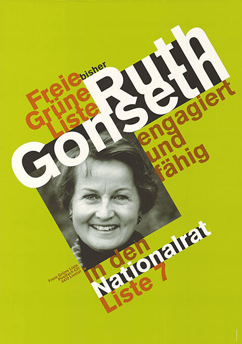 Freie Grüne Liste Liestal, Ruth Gonseth in den Nationalrat