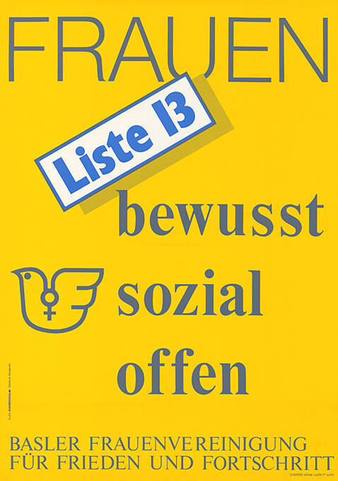 Frauen, Liste 13, bewusst, sozial, offen