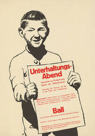 Unterhaltungs-Abend zugunsten des Kinderferienlagers der „Naturfreunde“, Ball