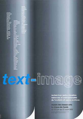 Text-Image, Recherches verbo-visuelles italiennes et internationales de l’archivio di nuova scrittura, Musée des Beaux-Arts La Chaux-de-Fonds