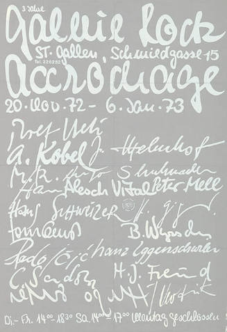 Accrochage, Galerie Lock, St. Gallen