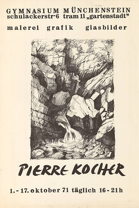 Pierre Kocher, Malerei, Grafik, Glasbilder, Gymnasium Münchenstein