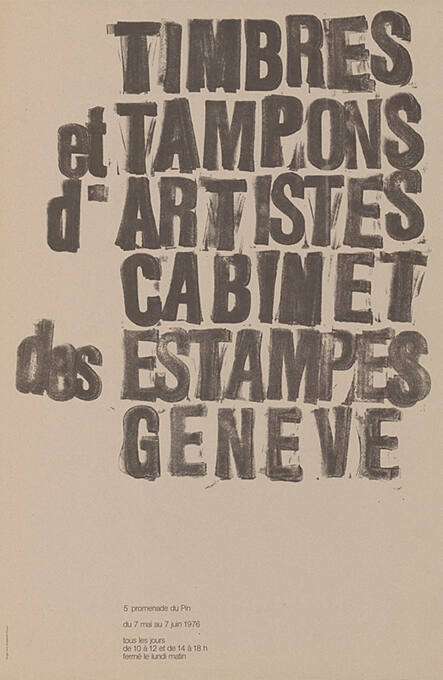 Timbres et tampons d’artistes, Cabinet des Estampes, Genève