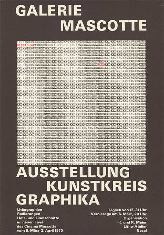 Ausstellung Kunstkreis Graphika, Galerie Mascotte