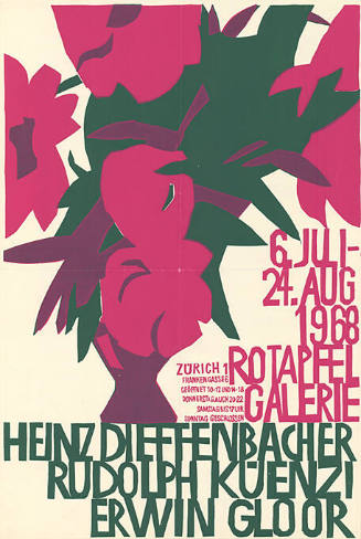 Heinz Dieffenbacher, Rudolph Küenzi, Erwin Gloor, Rotapfel Galerie, Zürich