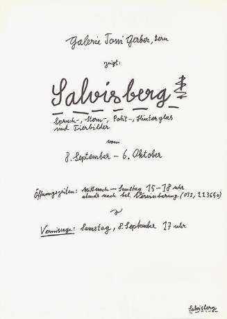 Salvisberg, Galerie Toni Gerber, Bern