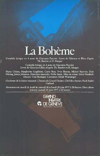 La Bohème, Giacomo Puccini, Grand Théâtre de Genève