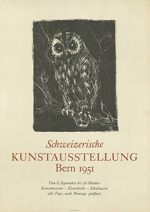 Schweizerische Kunstausstellung Bern 1951, Kunstmuseum, Kunsthalle, Schulwarte