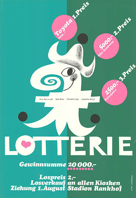 Lotterie, Gewinnsumme 20 000.–