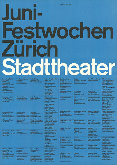 Juni-Festwochen Zürich, Stadttheater