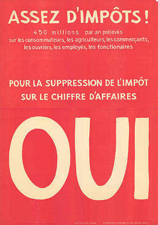 Assez d’impôts! Pour la suppression de l’impôt sur le chiffre d'affaires, Oui