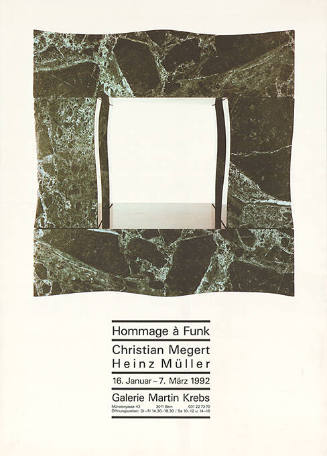 Hommage à Funk, Christian Megert, Heinz Müller, Galerie Martin Krebs, Bern