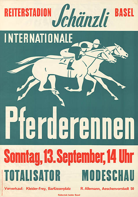 Internationale Pferderennen, Reiterstadion Schänzli Basel