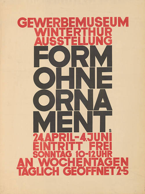 Form ohne Ornament, Gewerbemuseum Winterthur