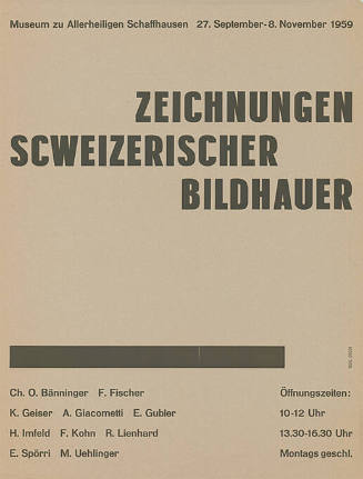 Zeichnungen Schweizerischer Bildhauer, Museum zu Allerheiligen Schaffhausen