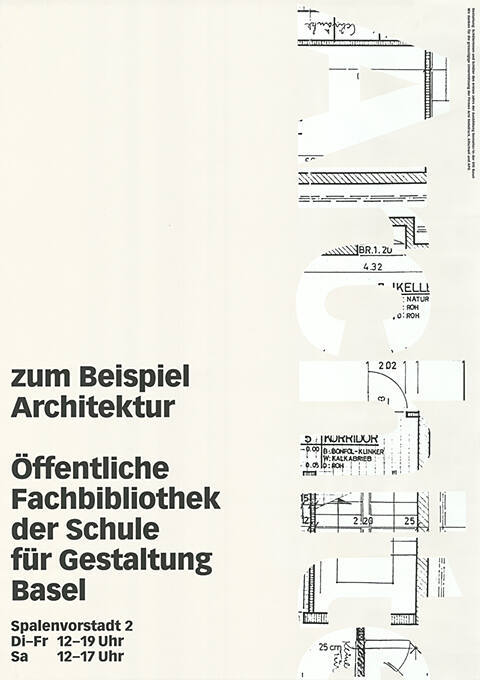 Zum Beispiel Architektur, Öffentliche Fachbibliothek der Schule für Gestaltung Basel