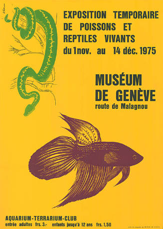 Exposition temporaire de poissons et reptiles vivants, Muséum de Genève