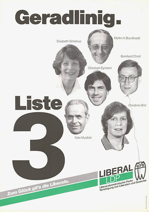 Geradlinig. Liste 3, Zum Glück git’s die Liberale. Liberal LDP