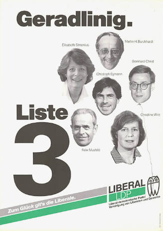 Geradlinig. Liste 3, Zum Glück git’s die Liberale. Liberal LDP