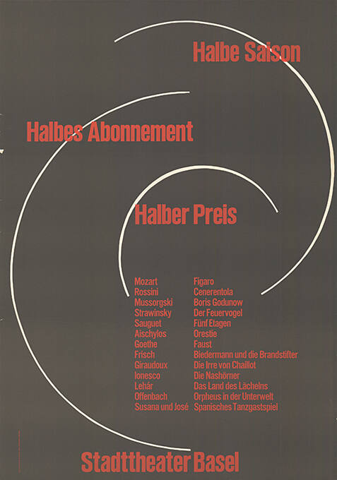 Halbe Saison, Halbes Abonnement, Halber Preis, Stadttheater Basel