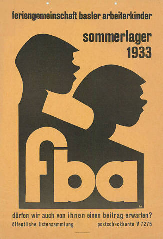 Feriengemeinschaft Basler Arbeiterkinder FBA, Sommerlager 1933
