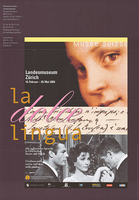 La dolce lingua, Die italienische Sprache in Kunst und Musik, Landesmuseum Zürich