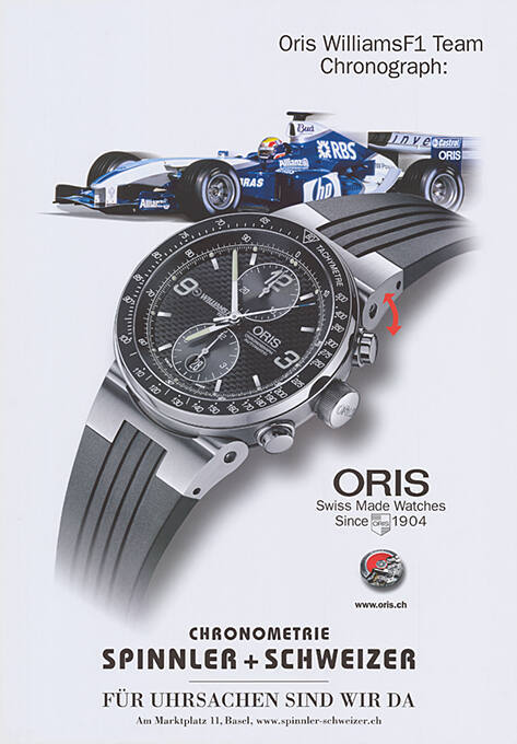 Oris WilliamsF1 Team Chronograph: Oris Swiss Made Watches, Chronometrie Spinnler + Schweizer, Basel