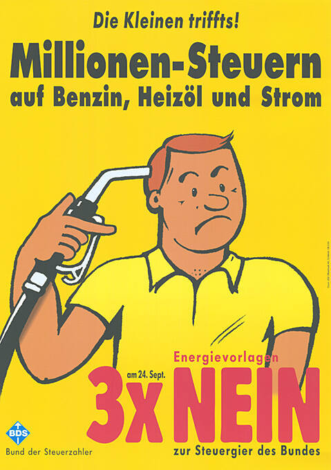 Millionen-Steuern auf Benzin, Heizöl und Strom, Energievorlagen 3 x Nein