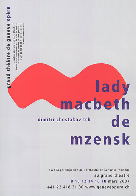 Lady Macbeth de Mzensk, Dimitri Chostakovitch, Grand Théâtre de Genève