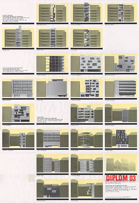 Ausstellung der Diplomarbeiten 2003, Fachhochschule beider Basel, Abteilung Architektur, Basel