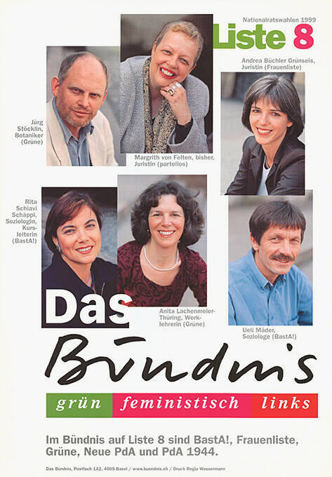 Das Bündnis, grün, feministisch, links, Liste 8