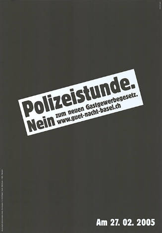 Polizeistunde. Nein zum neuen Gastgewerbegesetz