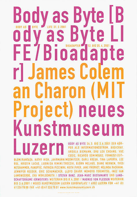 Body as Byte, James Coleman Charon, neues Kunstmuseum Luzern