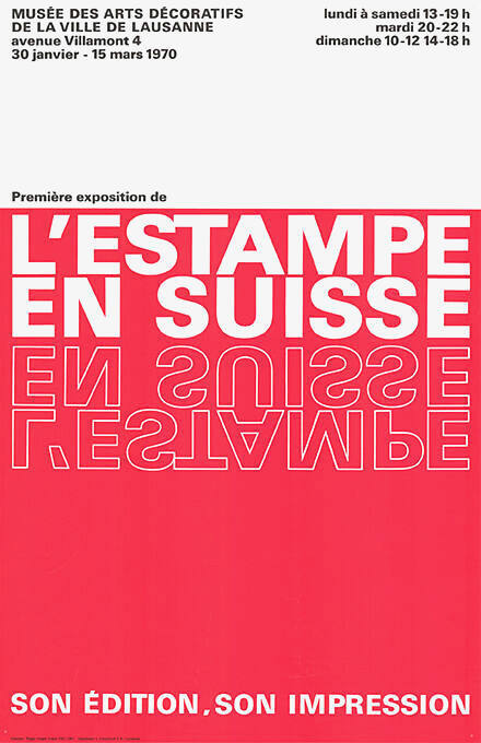 L’estampe en Suisse, Musée des arts décoratifs de la Ville de Lausanne