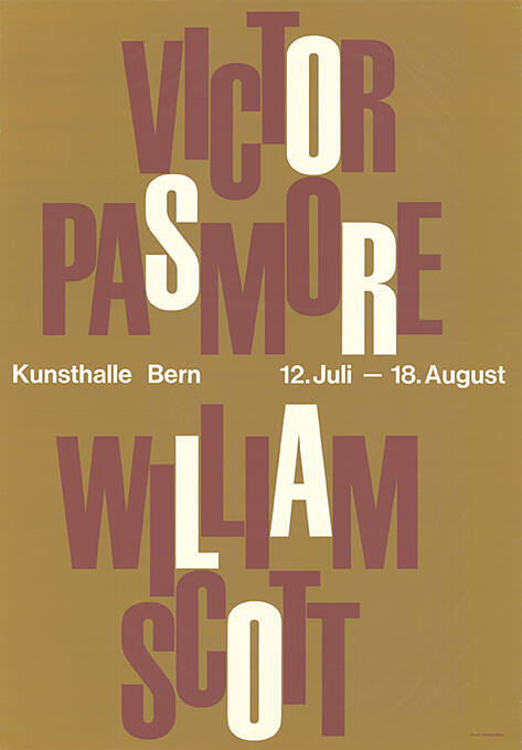 Victor Pasmore, William Scott, Kunsthalle Bern